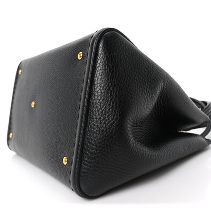 Valentino Garavani Soft Grainy Calfskin Alltime Medium Handbag Black 9 of 9