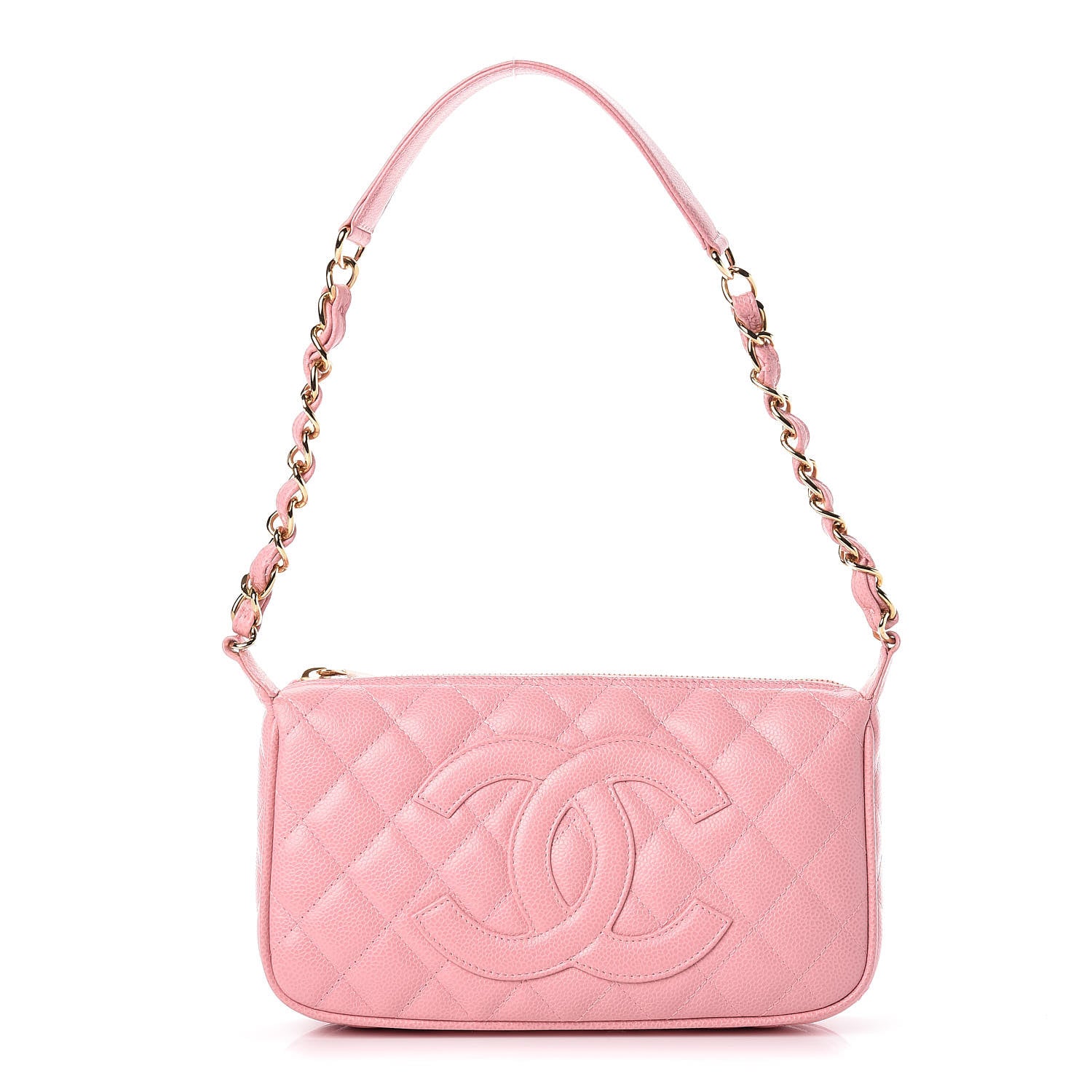 Chanel Caviar Quilted Pochette Pink 1 of 23