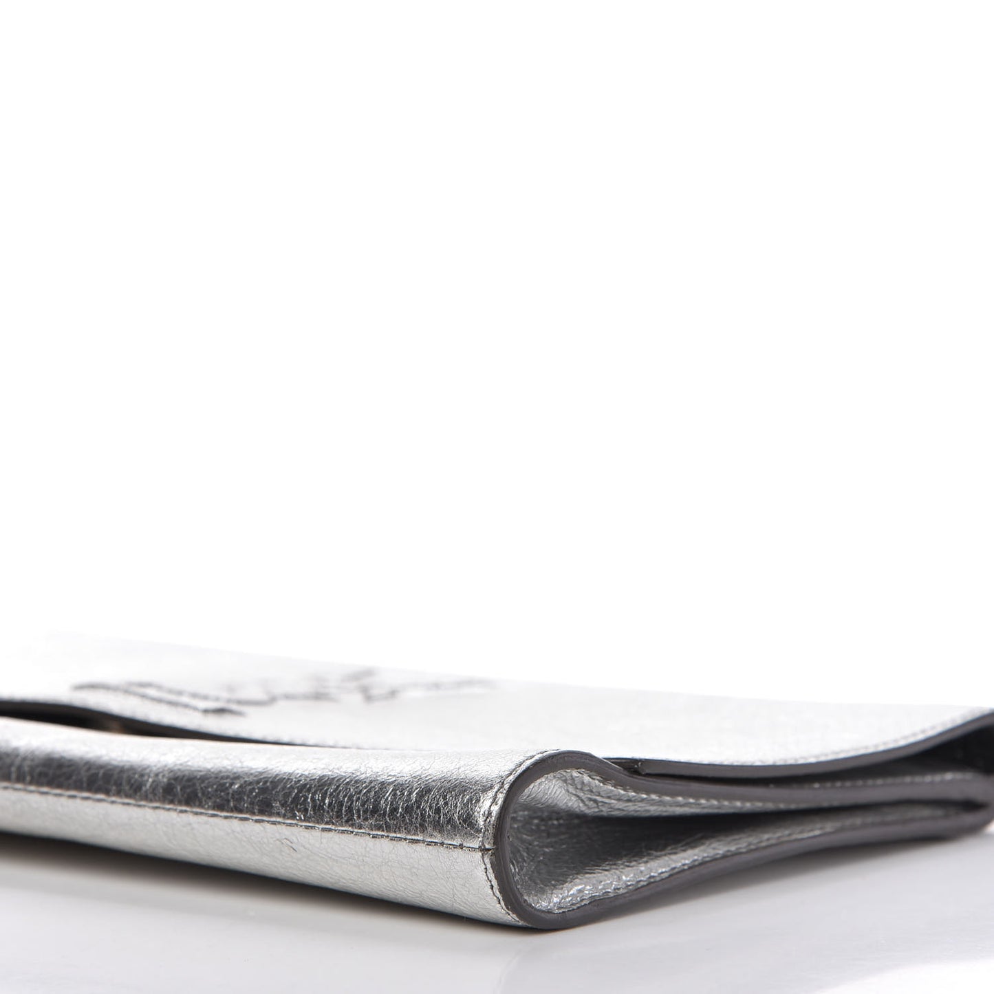 Metallic Calfskin Monogram Large Belle De Jour Clutch Silver