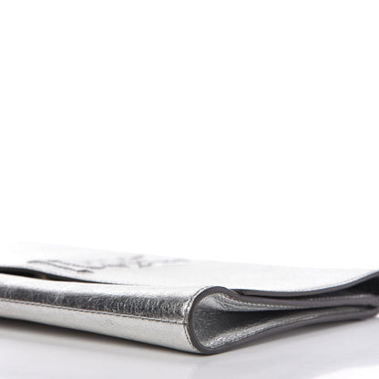 Saint Laurent Metallic Calfskin Monogram Large Belle De Jour Clutch Silver 7 of 9