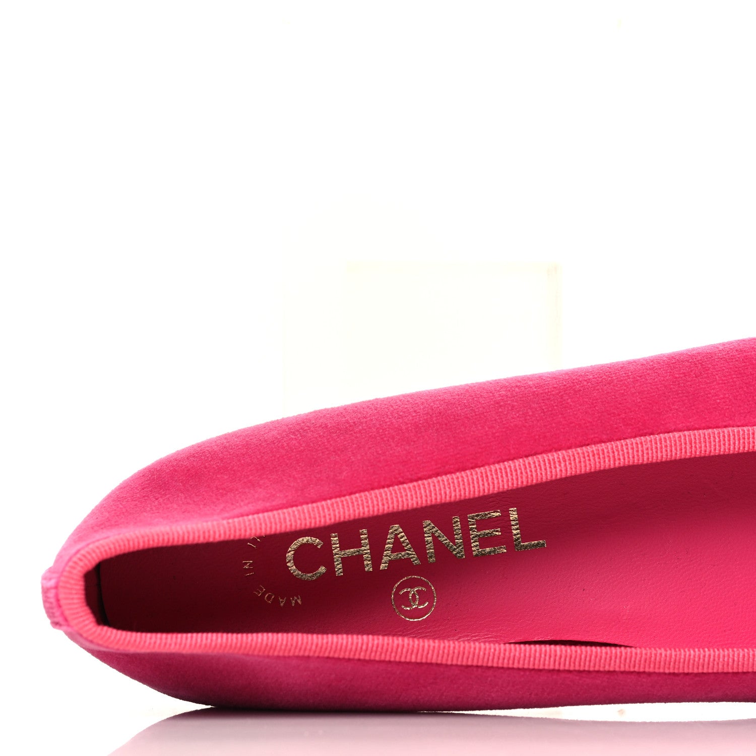 Chanel Velvet Cap Toe Ballerina Flats 36.5 Pink 7 of 8