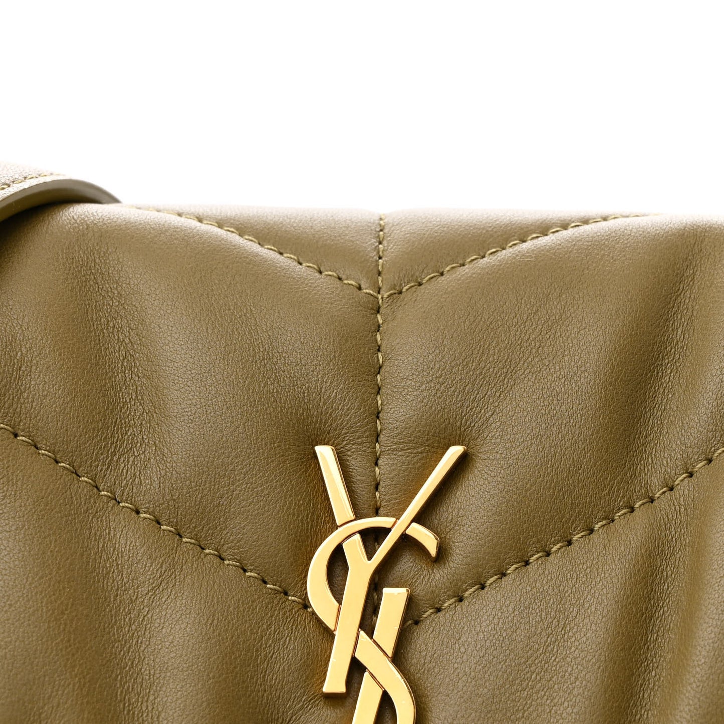 Lambskin Quilted Toy Loulou Puffer Monogram Chain Satchel Hazel Green