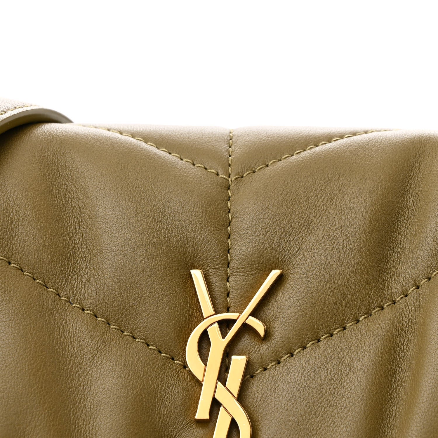 Saint Laurent Lambskin Quilted Toy Loulou Puffer Monogram Chain Satchel Hazel Green 8 of 11