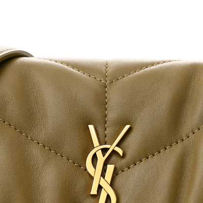 Saint Laurent Lambskin Quilted Toy Loulou Puffer Monogram Chain Satchel Hazel Green 8 of 11