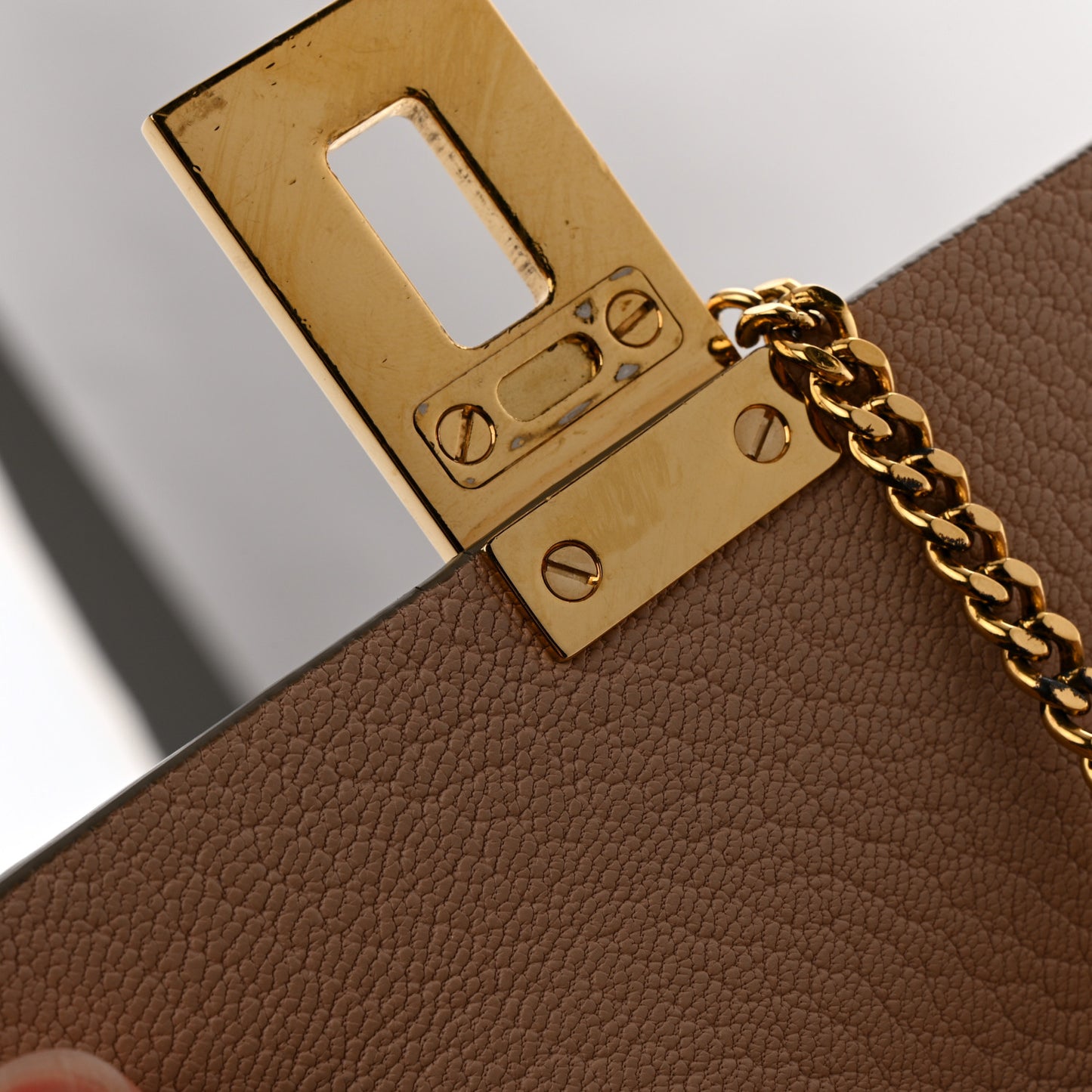 Grained Lambskin Mini Drew Shoulder Bag Cement Pink