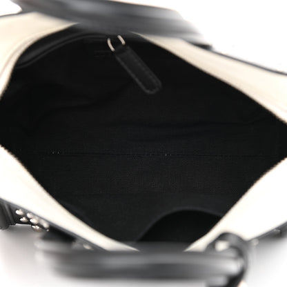 Alexander McQueen Calfskin Studded Mini Padlock Tote Black White 5 of 8