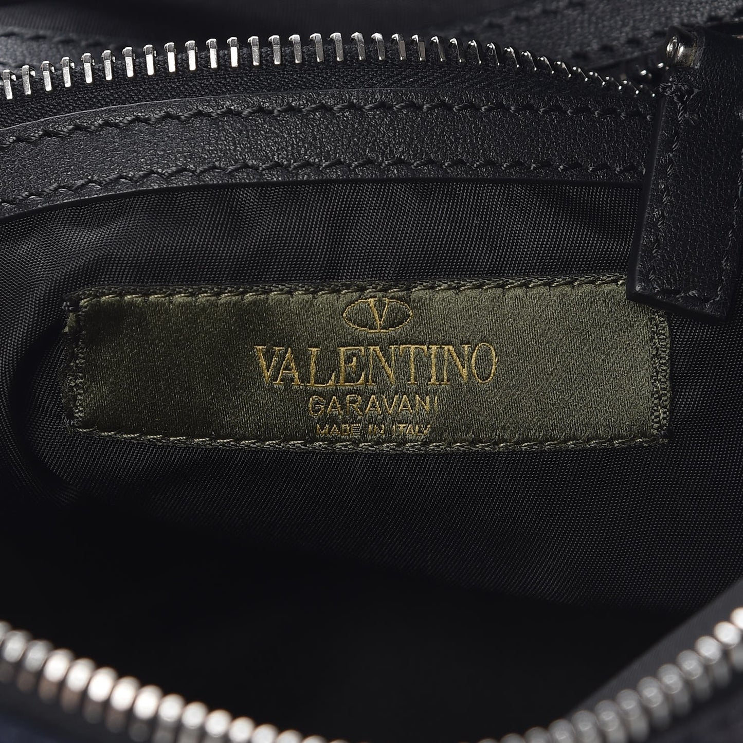 Nylon Camouflage VLTN Small Rockstud Shoulder Bag Dark Blue