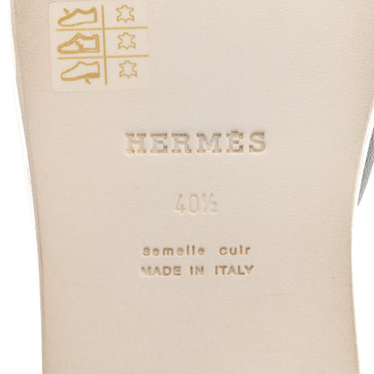 Hermes Epsom Mens Izmir Sandals 40.5 Gris Mouette Bleu 8 of 10