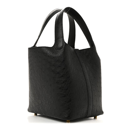 Hermes Ostrich Picotin Lock 18 Black 5 of 21