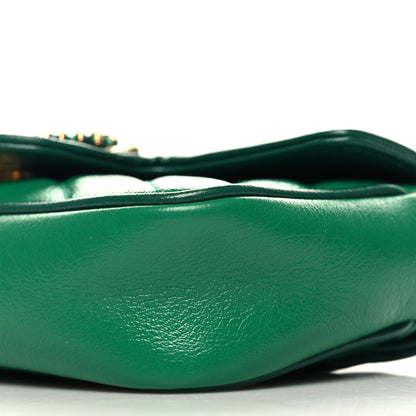 Gucci Azalea Calfskin Enamel Matelasse Diagonal Super Mini Torchon GG Marmont Shoulder Bag New Shamarock Emerald 10 of 10