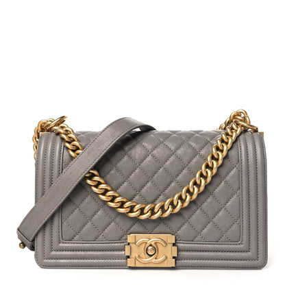 Chanel Caviar Quilted Medium Boy Flap Grey 1 of 10