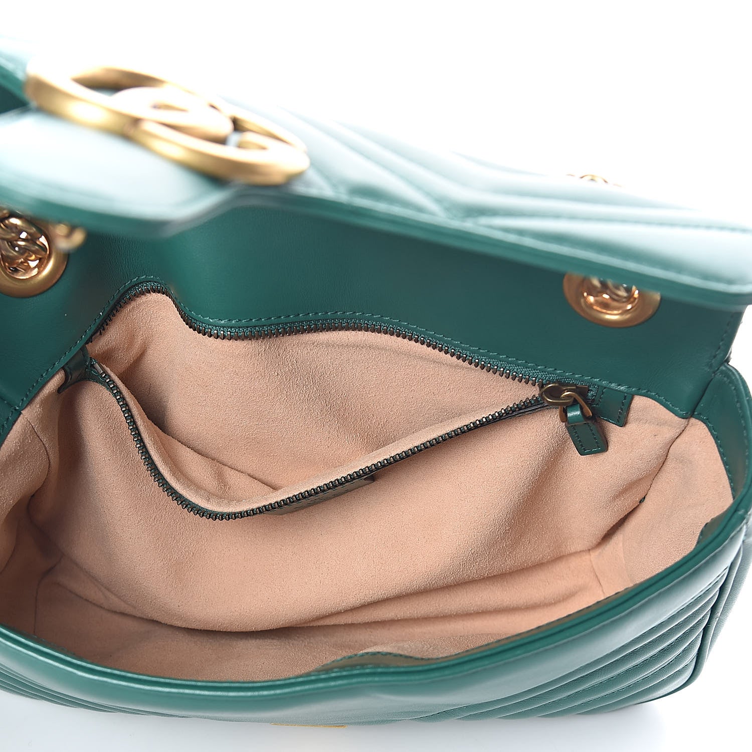 Gucci Calfskin Matelasse Small GG Marmont Shoulder Bag Emerald Green 5 of 9