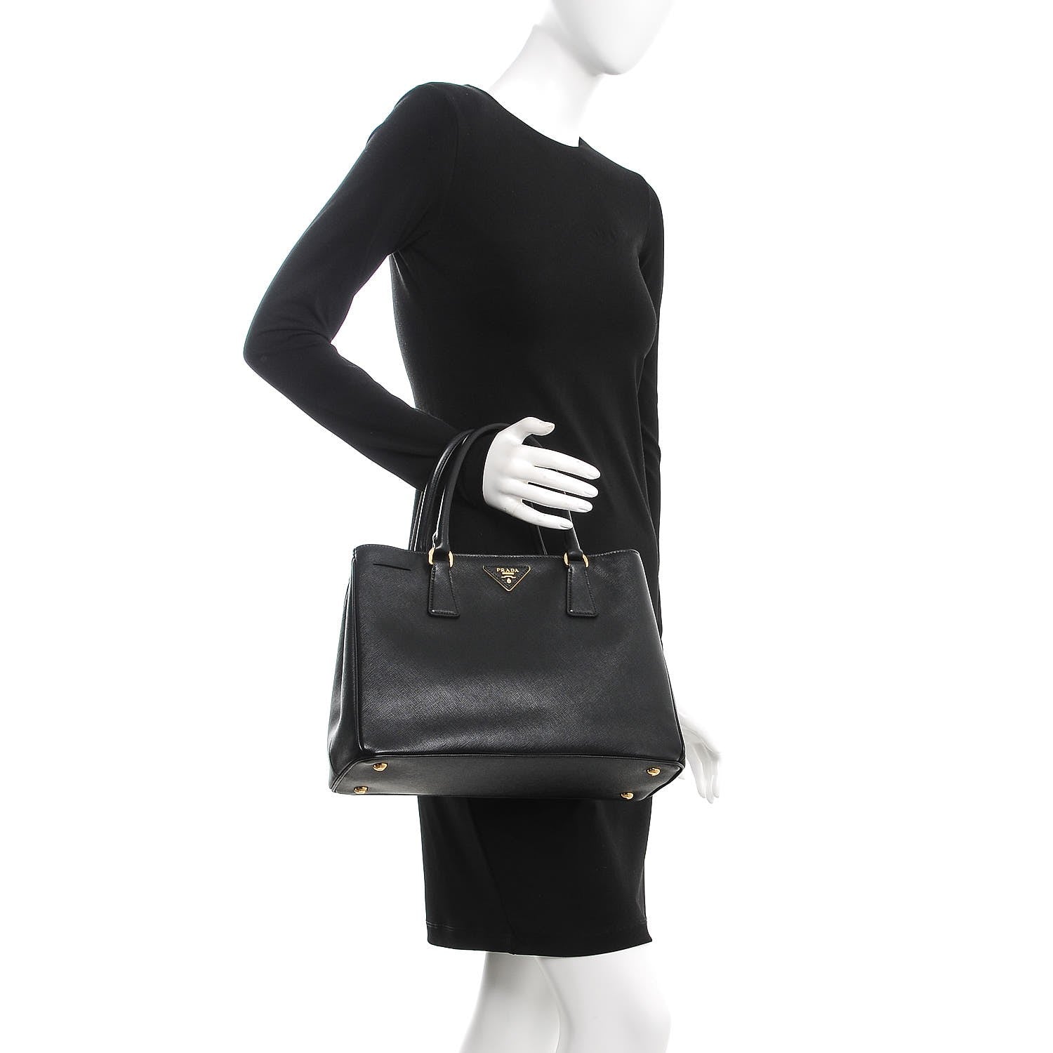 Prada Saffiano Lux Small Tote Nero Black 3 of 12