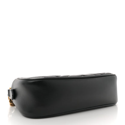 Gucci Calfskin Matelasse Small GG Marmont Chain Shoulder Bag Black 4 of 12