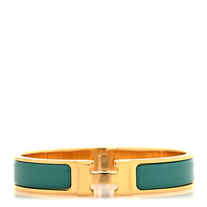 Hermes Enamel Narrow Clic Clac H Bracelet PM Emeraude 1 of 5