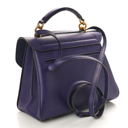 Salvatore Ferragamo Calfskin Small Margot Top Handle Satchel Sommerso Purple 3 of 9