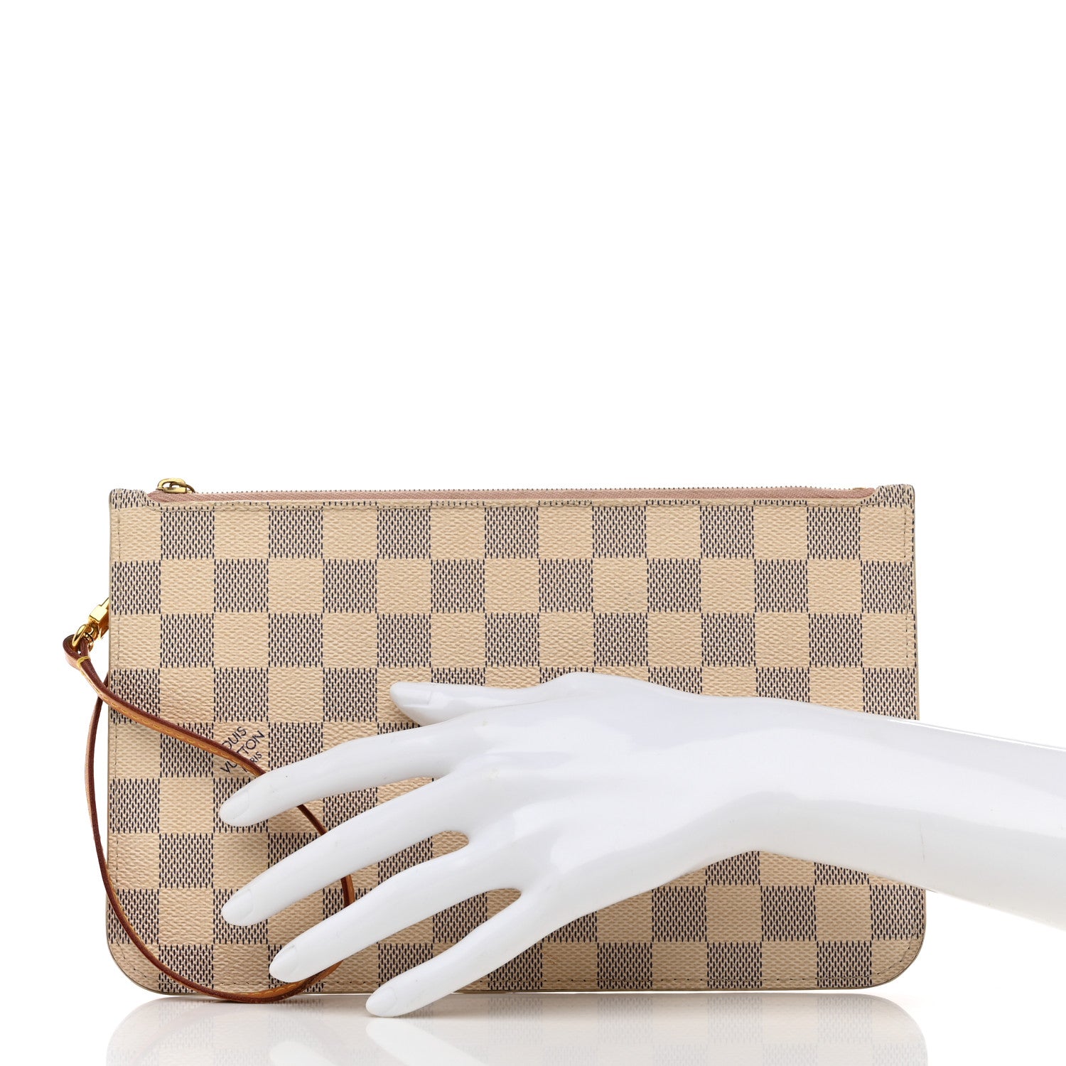 Louis Vuitton Damier Azur Neverfull MM GM Pochette Rose Ballerine 2 of 10