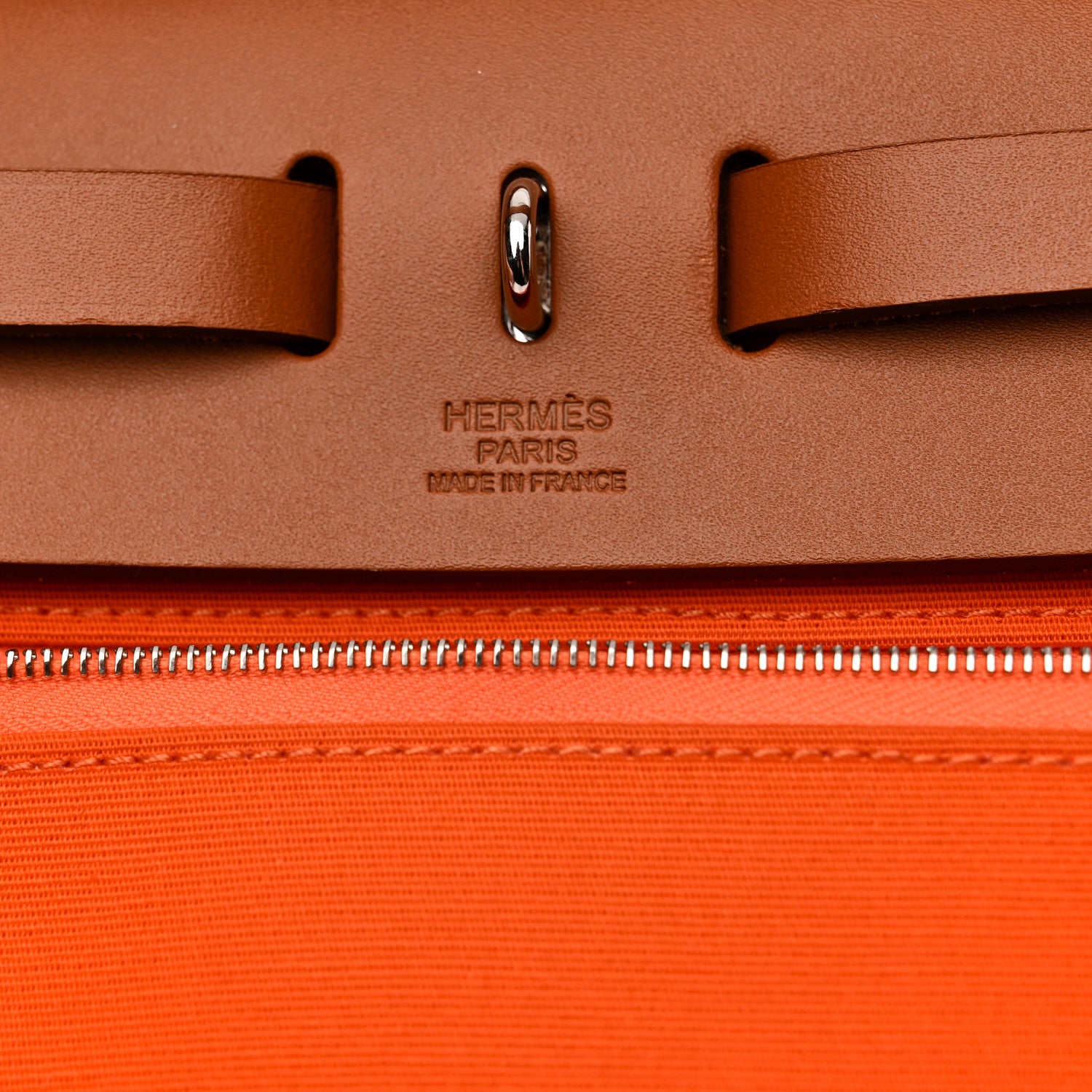 Hermes Vache Hunter Toile Herbag Zip 31 PM Orange 7 of 11