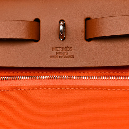 Hermes Vache Hunter Toile Herbag Zip 31 PM Orange 7 of 11