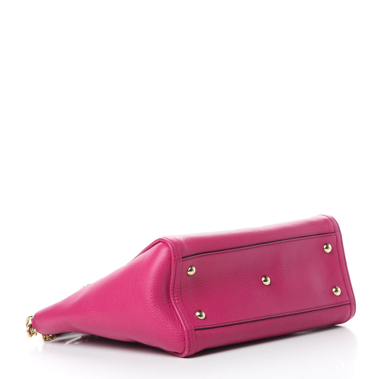 Gucci Pebbled Calfskin Small Soho Top Handle Bag Bright Bougainvillea 5 of 14