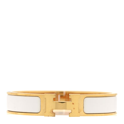 Hermes Enamel Narrow Clic Clac H Bracelet PM White 1 of 5