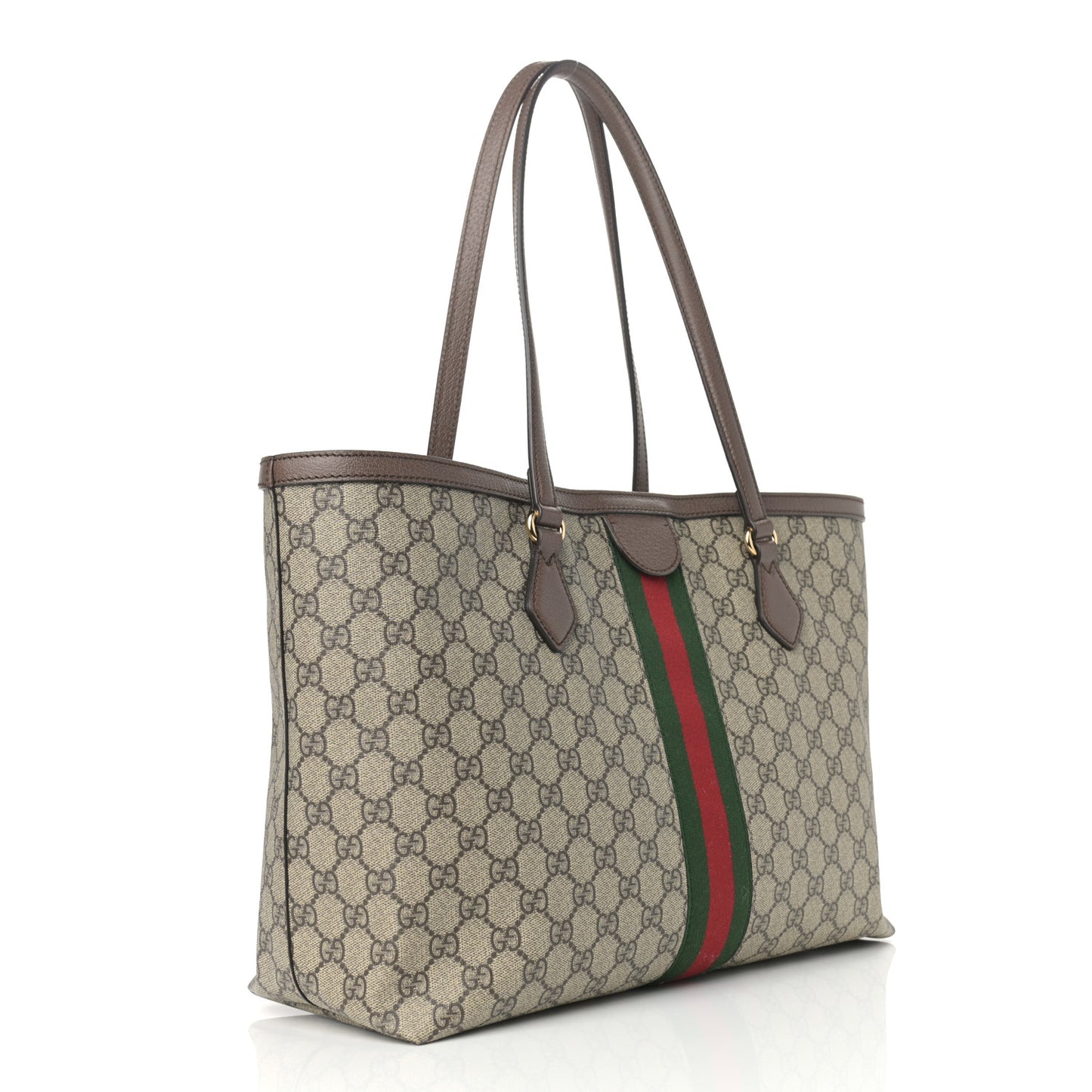 GG Supreme Monogram Medium Ophidia Shopping Tote Brown