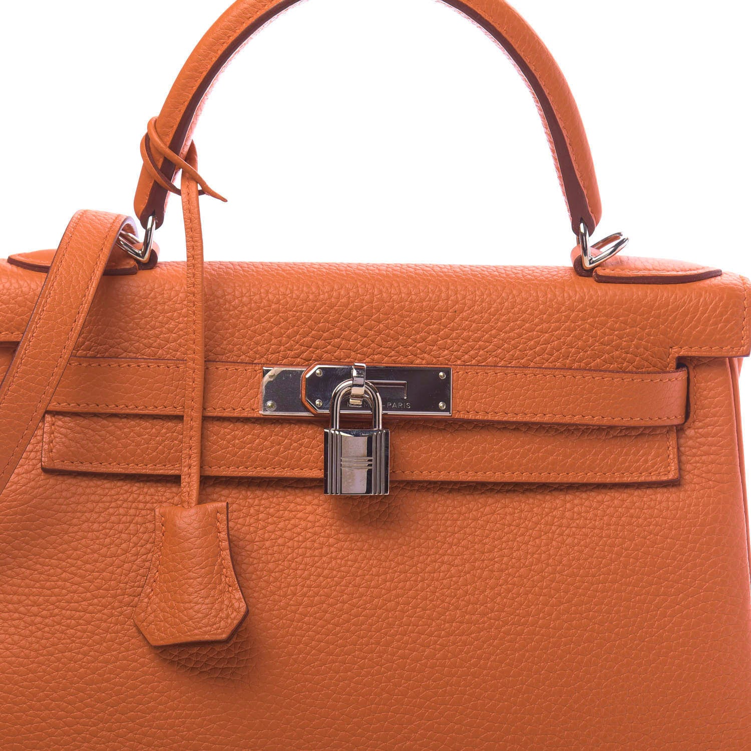 Hermes Taurillon Clemence Kelly Retourne 28 Orange 8 of 11