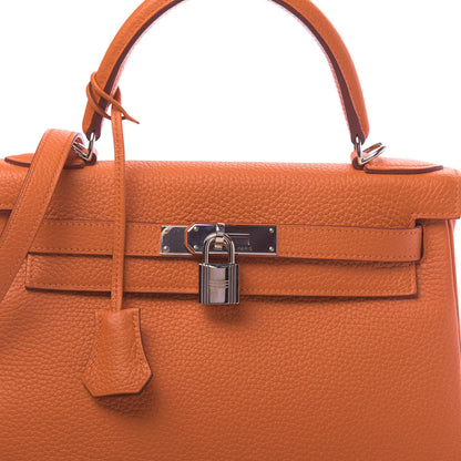 Hermes Taurillon Clemence Kelly Retourne 28 Orange 8 of 11