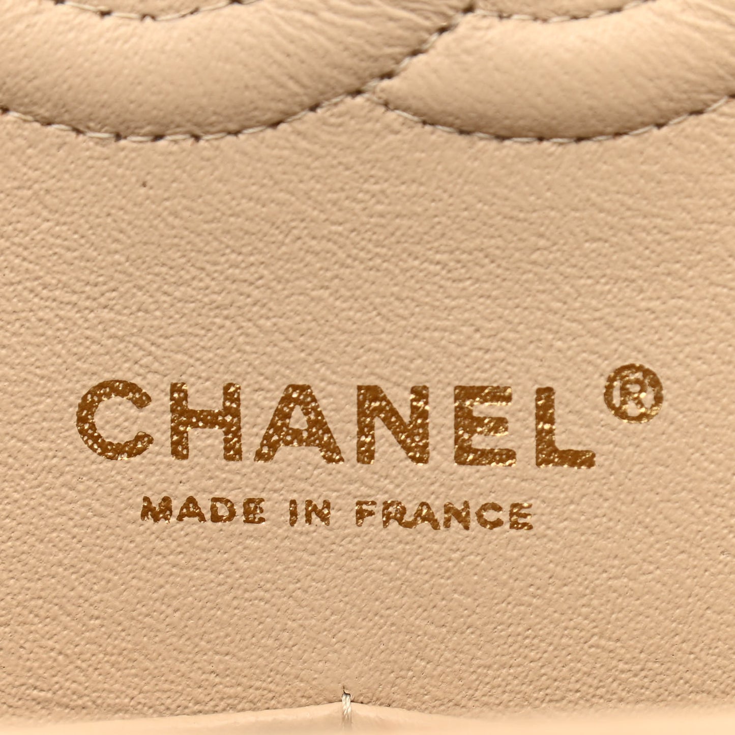 Caviar Quilted Medium Double Flap Beige