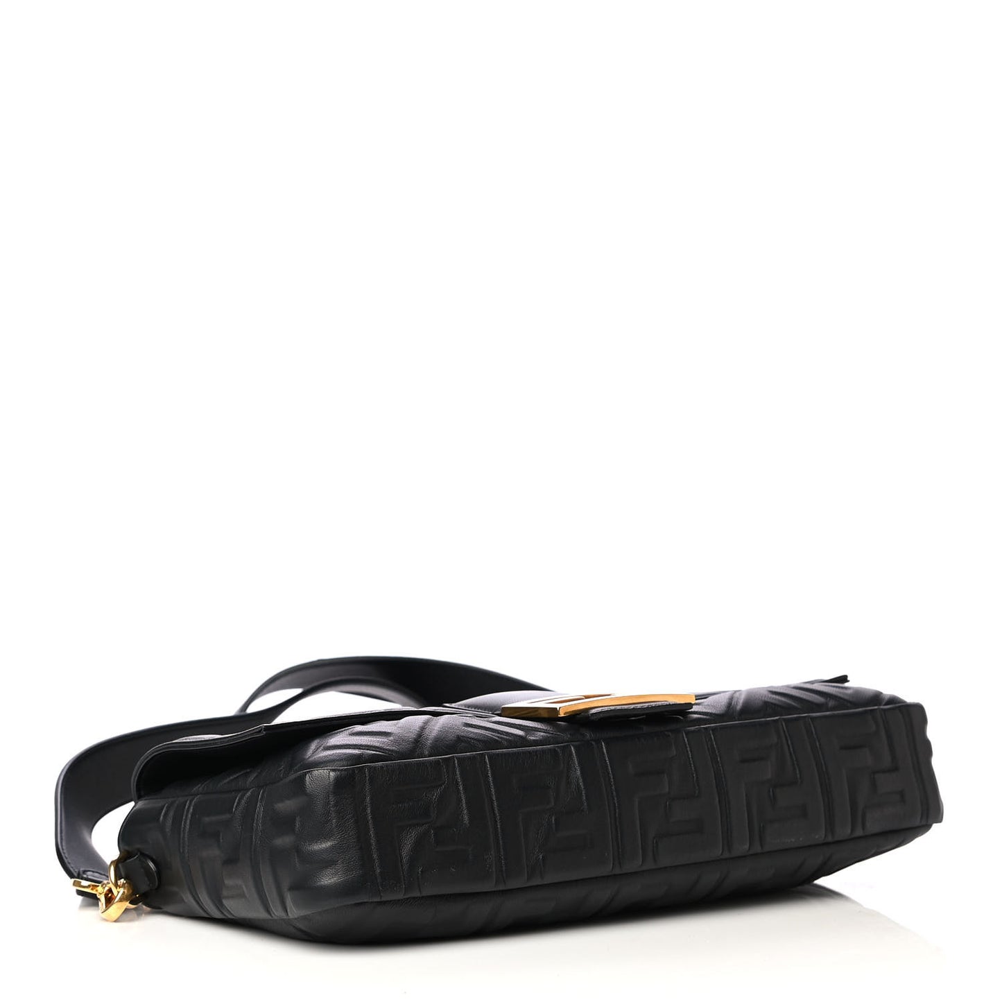 Nappa FF 1974 Embossed Large Baguette Black