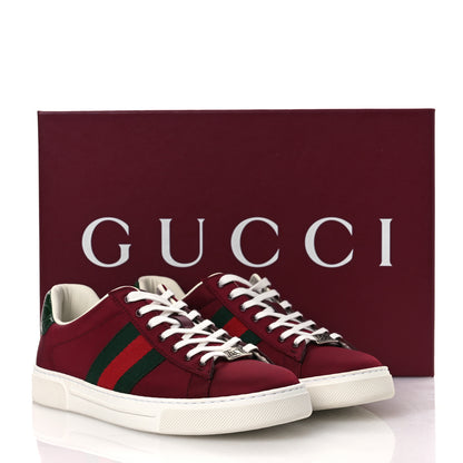 Gucci Econyl Nylon Diva Crocodile Web Mens Ace Sneakers 7.5 Rosso Ancora Vert 12 of 12