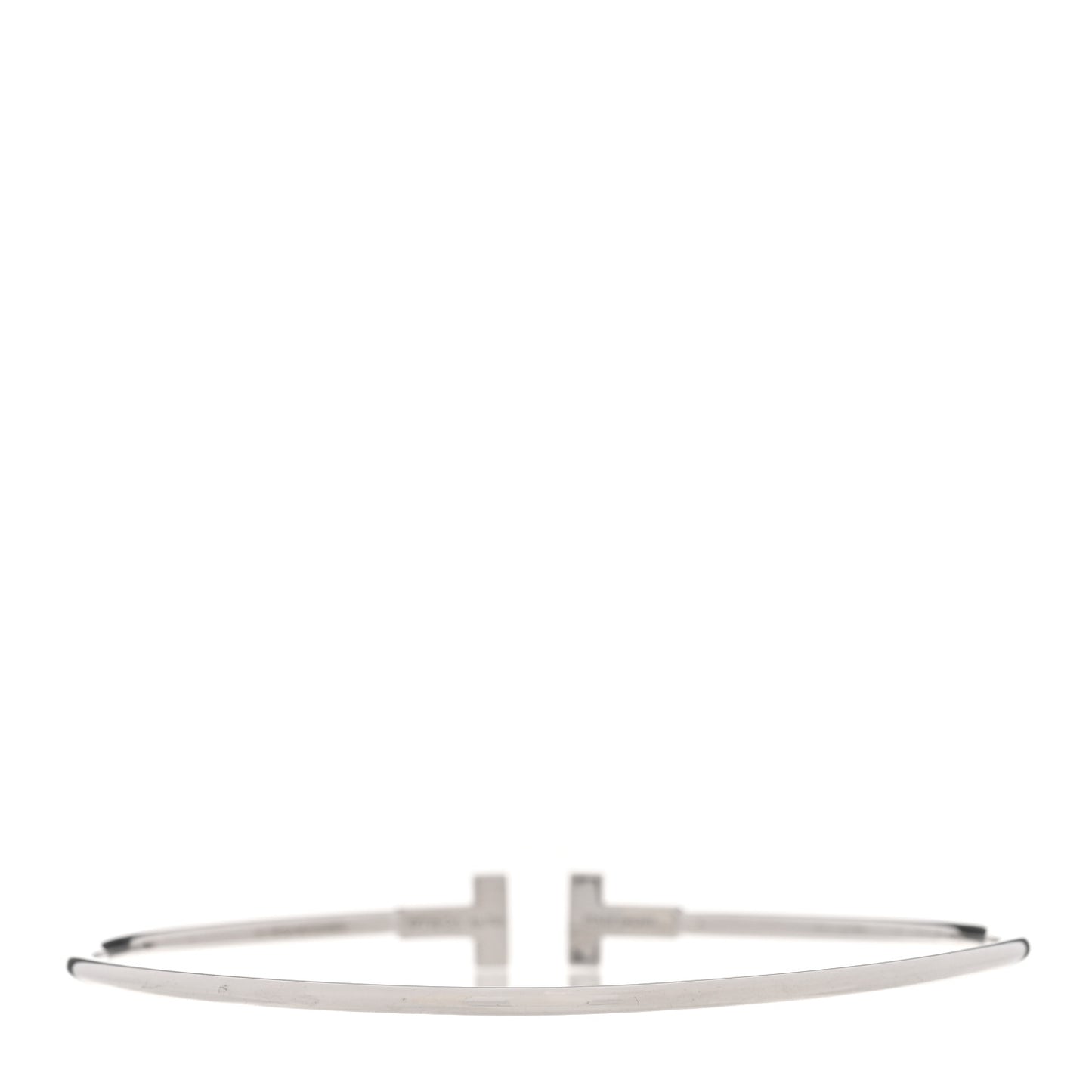18K White Gold Narrow T Wire Bracelet