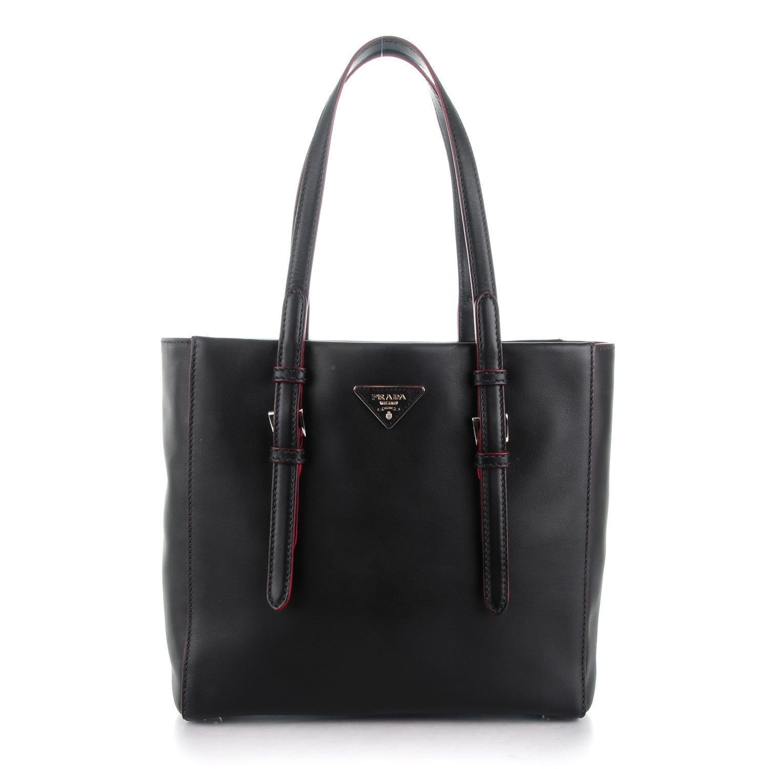 Prada City Calf Sport Tote Black Rosso 1 of 9