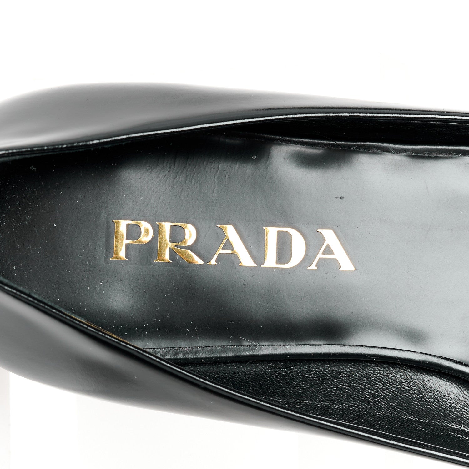 Prada Spazzolato Floral Applique Ballerina Flats 37 Black 7 of 8