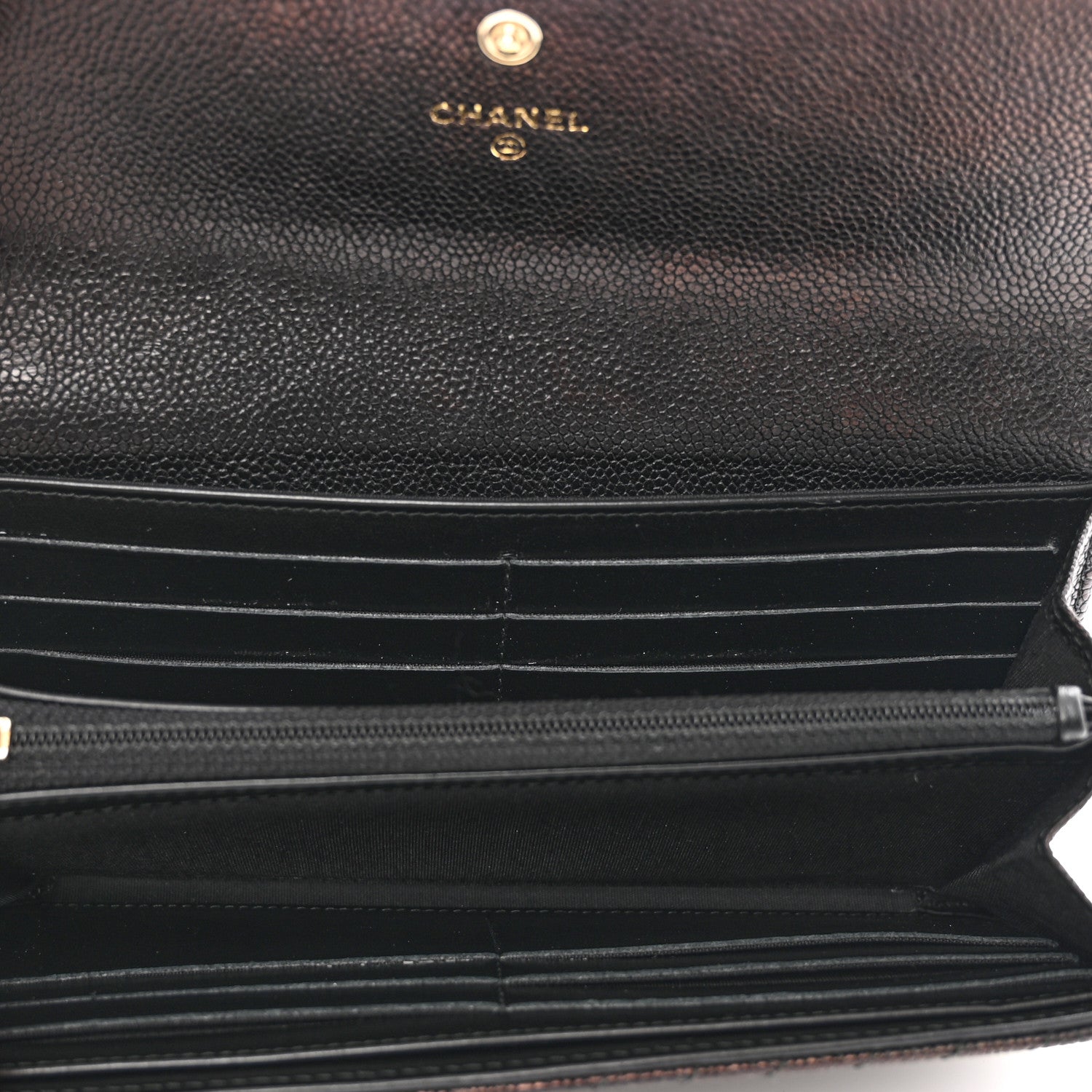 Chanel Caviar Chevron Quilted Boy Flap Wallet Black 5 of 8