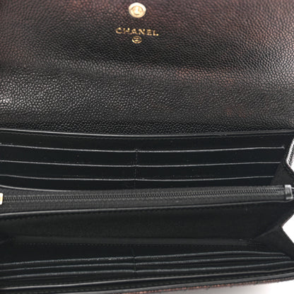 Chanel Caviar Chevron Quilted Boy Flap Wallet Black 5 of 8