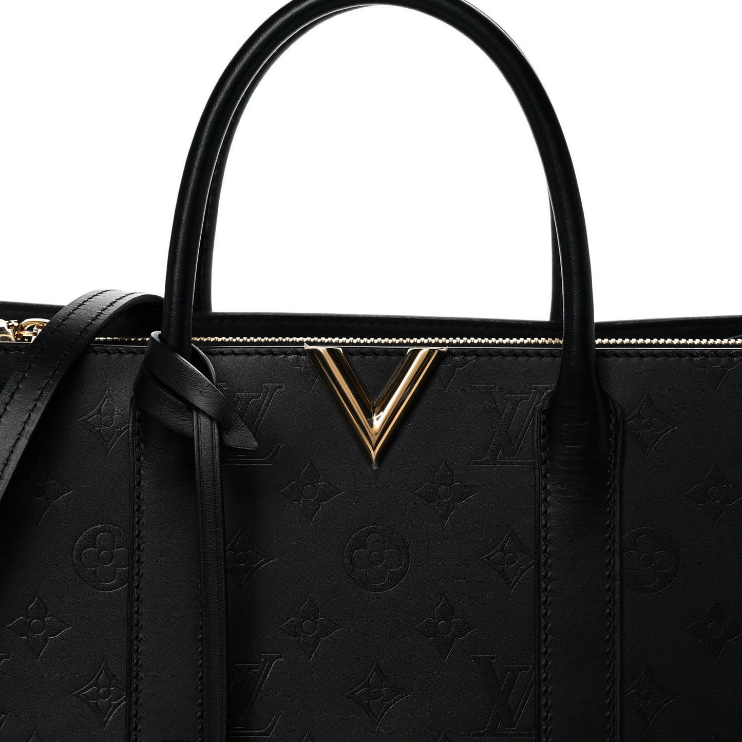 Monogram Cuir Plume Very Tote MM Black