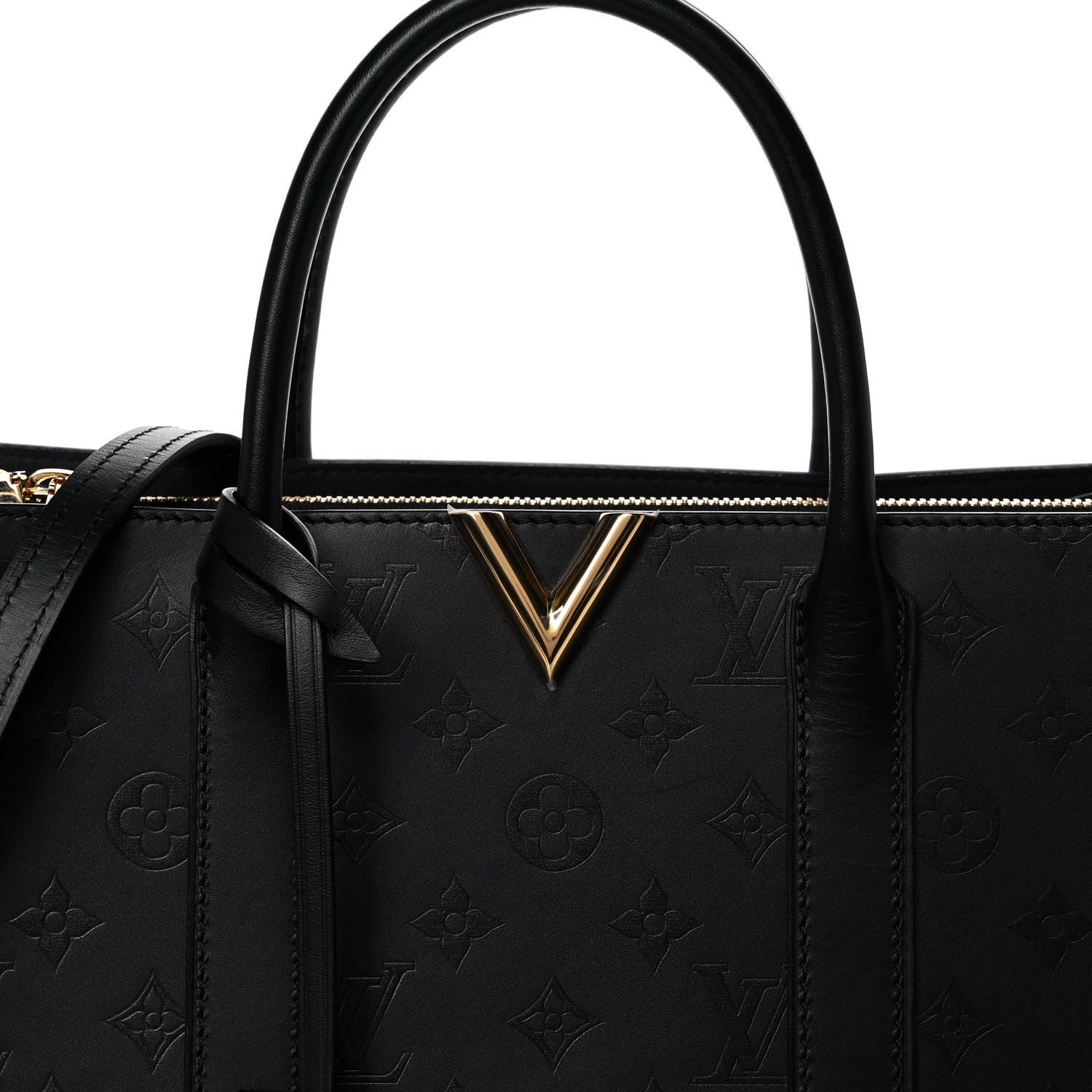 Louis Vuitton Monogram Cuir Plume Very Tote MM Black 7 of 9