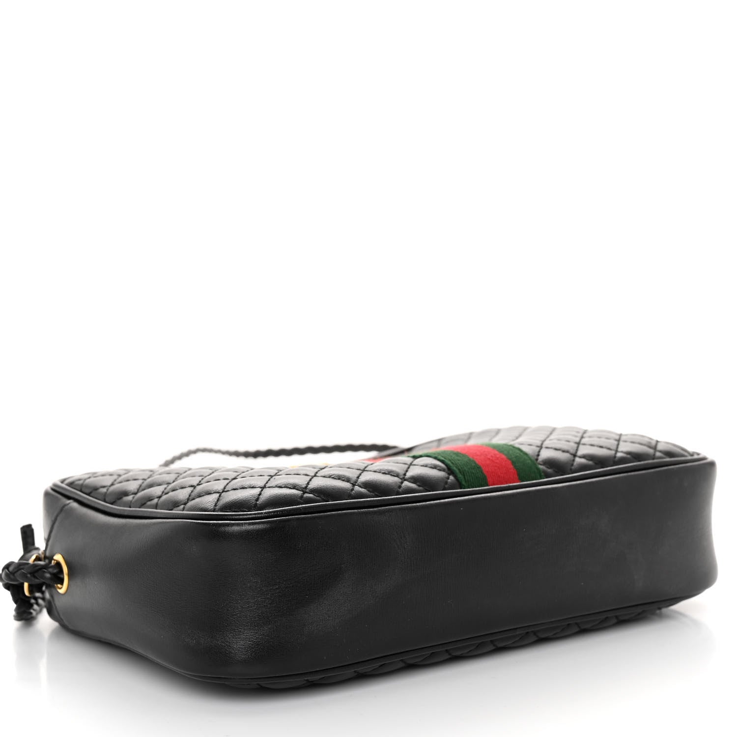 Gucci Calfskin Web Trapuntata Small GG Shoulder Bag Black 4 of 10