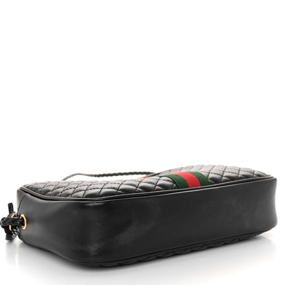 Gucci Calfskin Web Trapuntata Small GG Shoulder Bag Black 4 of 10