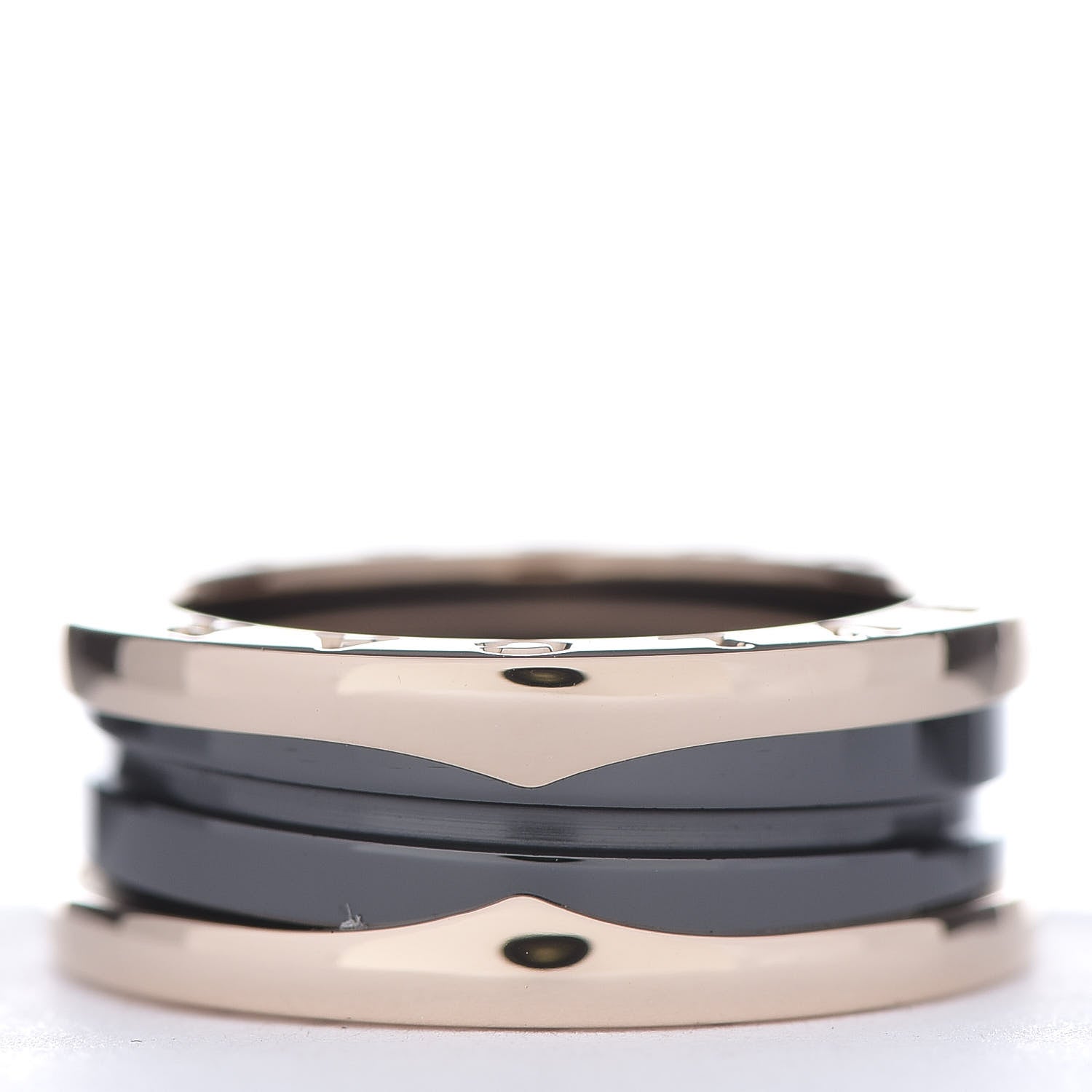 Bulgari 18K Rose Gold Black Ceramic B.Zero1 Two-Band Ring 53 6.25 3 of 6