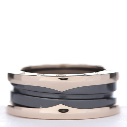 Bulgari 18K Rose Gold Black Ceramic B.Zero1 Two-Band Ring 53 6.25 3 of 6