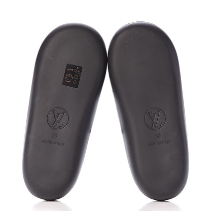 Louis Vuitton Patent Sunbath Flower Slide Sandals 36 Black 5 of 7