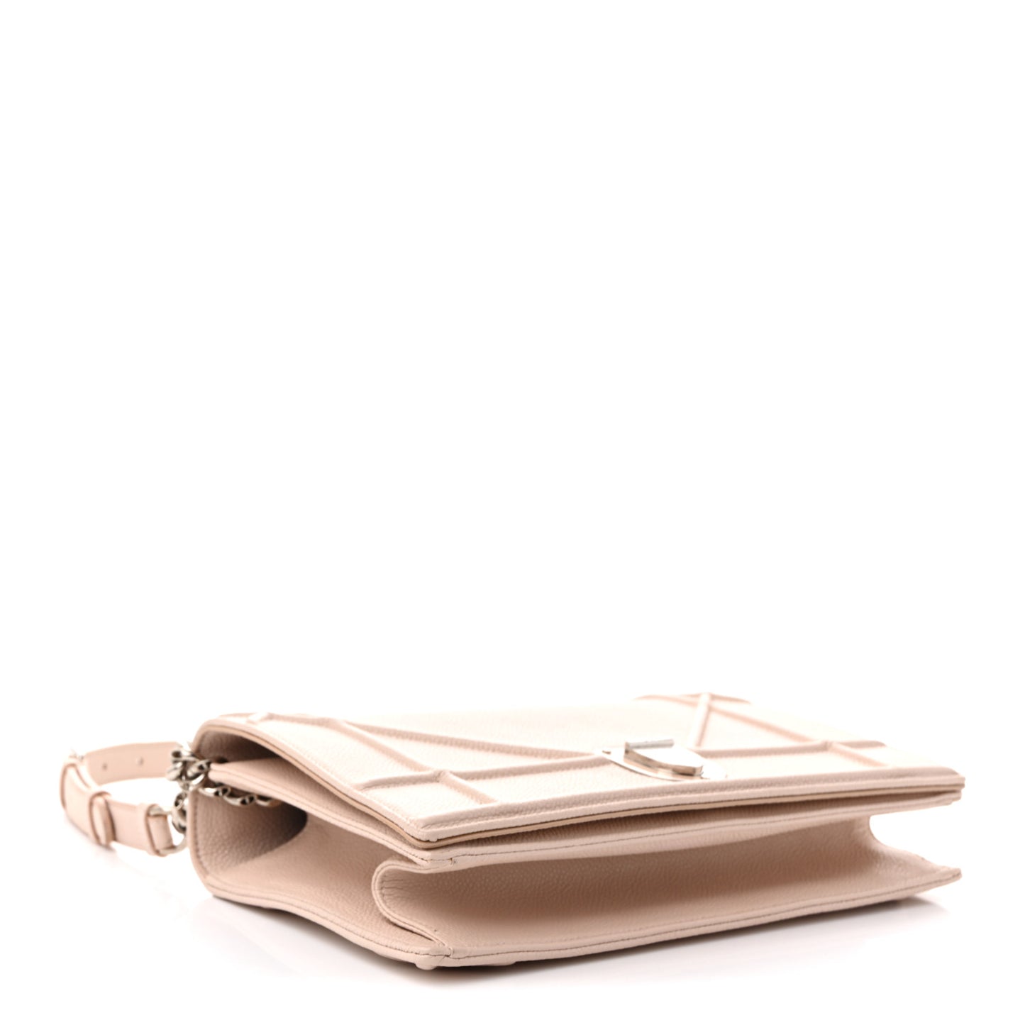 Grained Calfskin Medium Diorama Flap Bag Nude