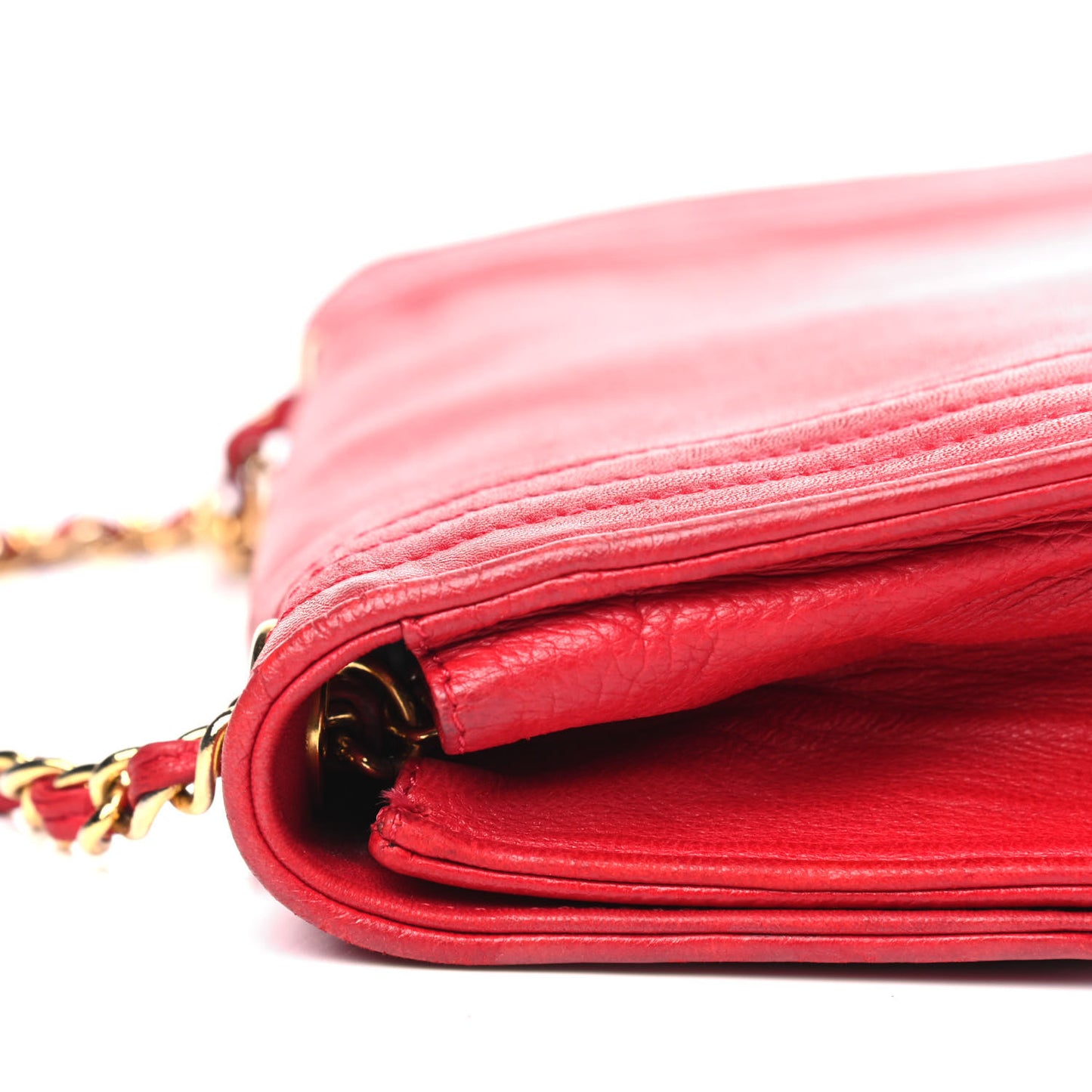 Lambskin CC Envelope Single Flap Red