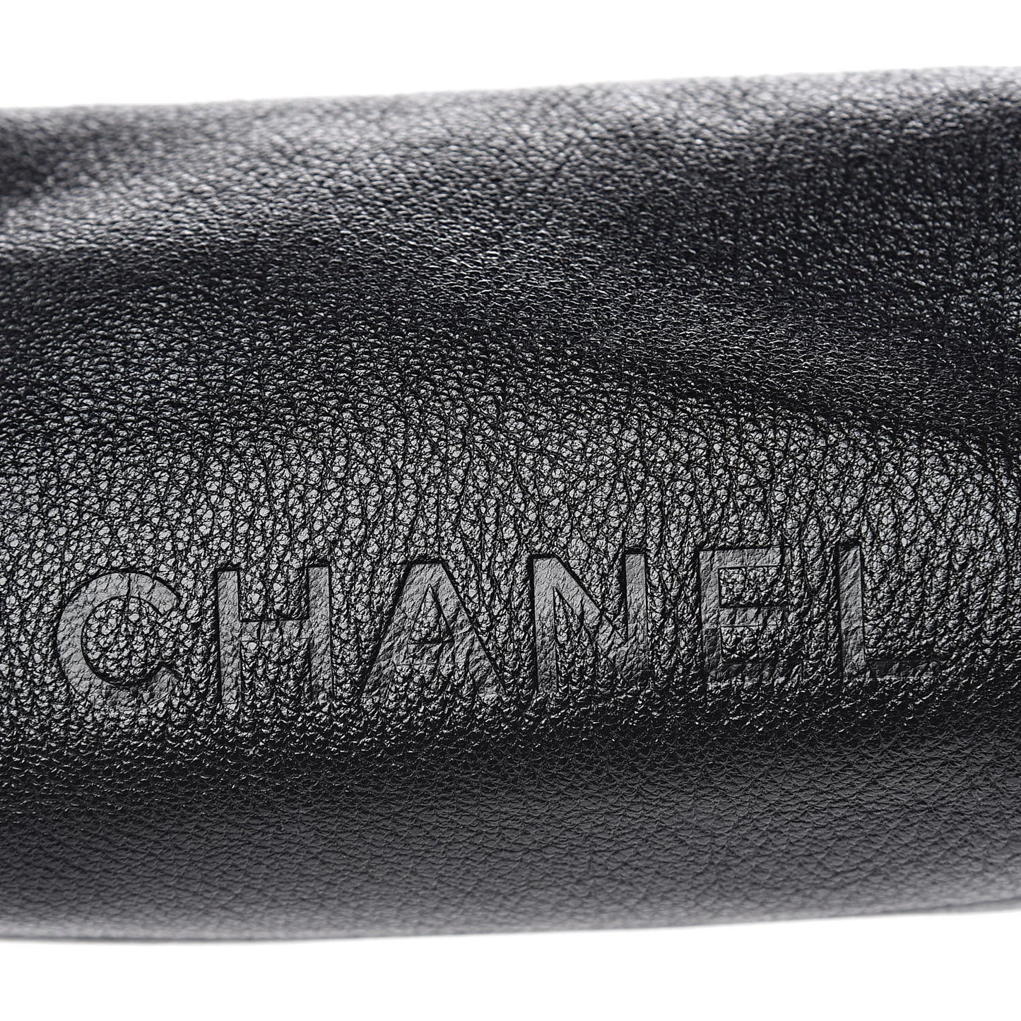Calfskin Logo Cosmetic Case Black
