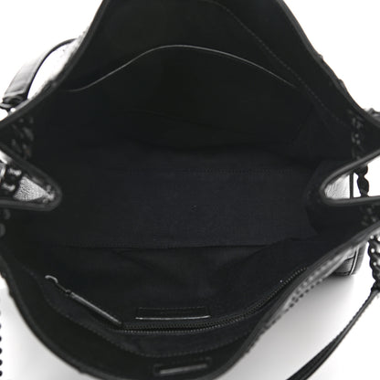Saint Laurent Crinkled Calfskin Matelasse Monogram Medium Niki Shopper Tote Black 5 of 10