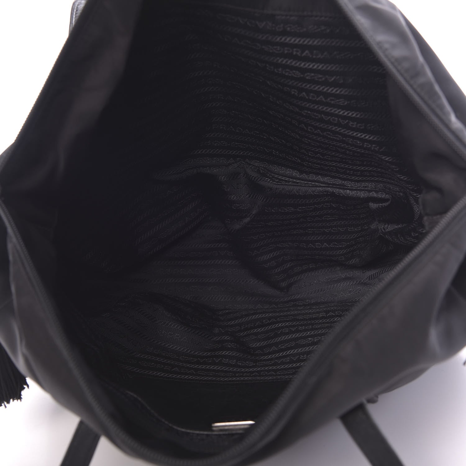Prada Tessuto Nylon Tassel Duffel Bag Black 5 of 14