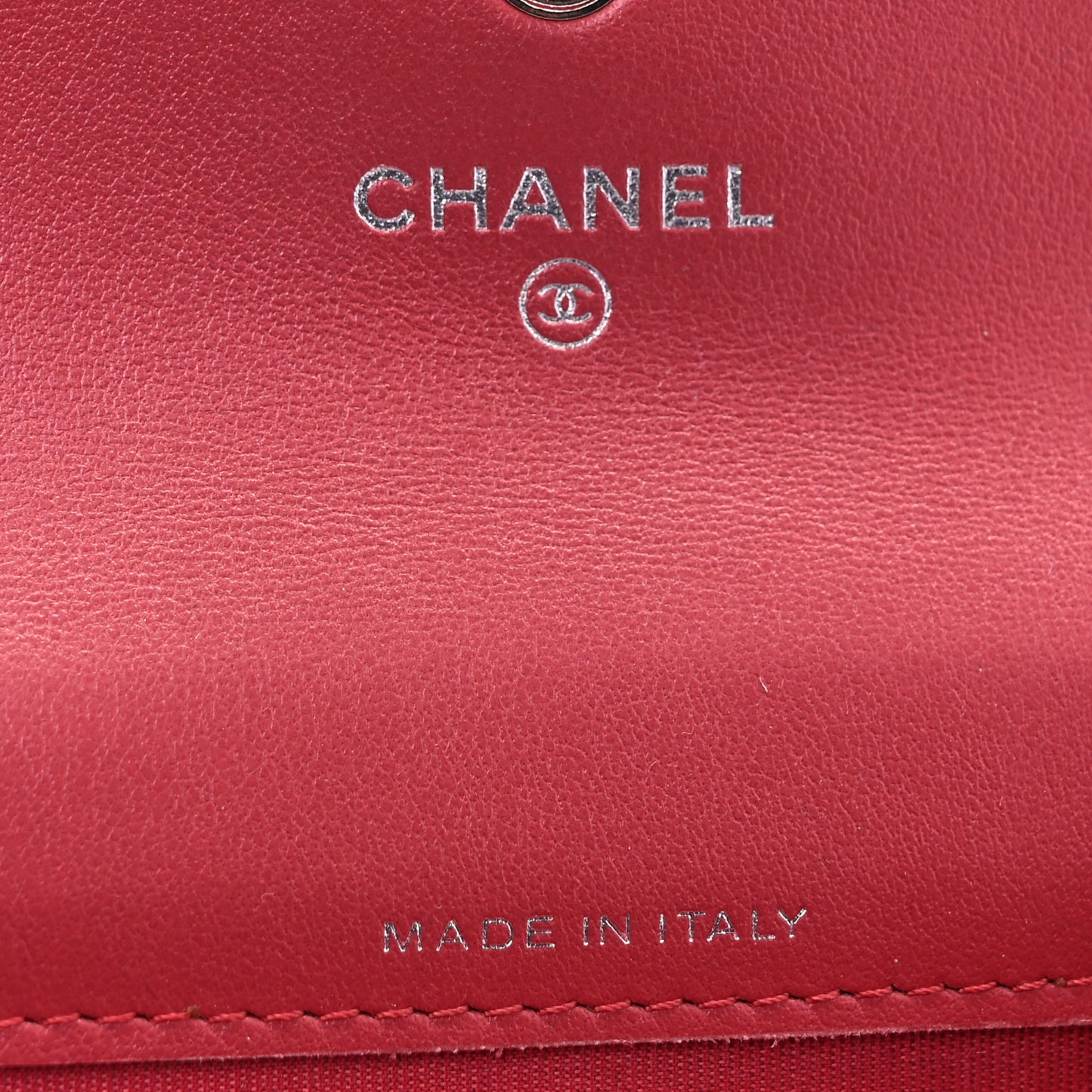 Goatskin Camellia Embossed Card Holder Wallet Pink