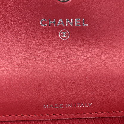 Chanel Goatskin Camellia Embossed Card Holder Wallet Pink 6 of 6